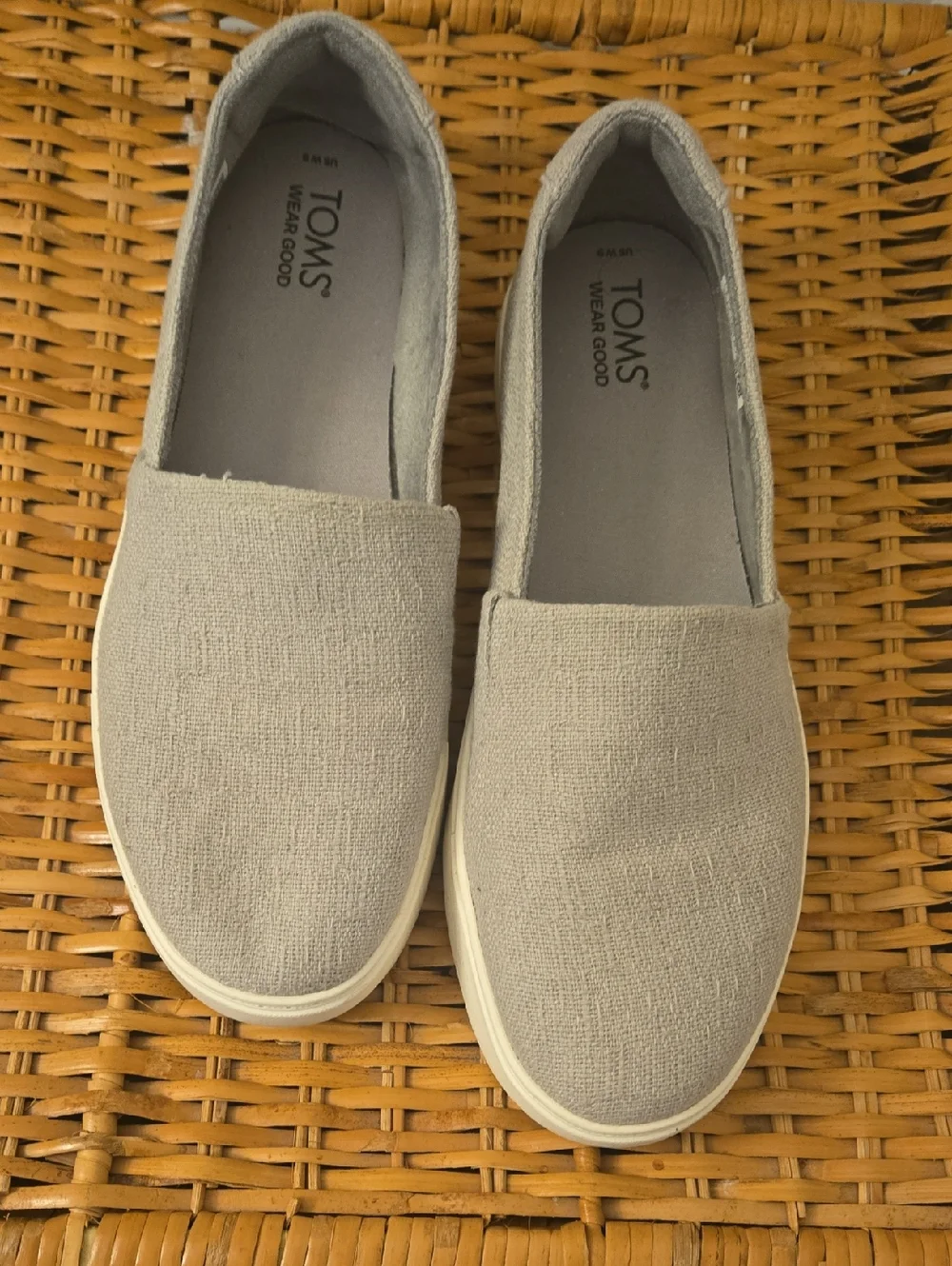 Toms Gray Canvas Slip-On Sneakers - Picture 1 of 5